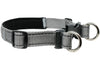 Soft Neoprene Padded Adjustable Reflective 1" Wide 2 Rings Design Dog Collar Grey 3 Sizes