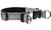 Soft Neoprene Padded Adjustable Reflective 1" Wide 2 Rings Design Dog Collar Grey 3 Sizes