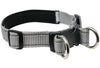 Soft Neoprene Padded Adjustable Reflective 1" Wide 2 Rings Design Dog Collar Grey 3 Sizes