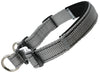 Soft Neoprene Padded Adjustable Reflective 1" Wide 2 Rings Design Dog Collar Grey 3 Sizes