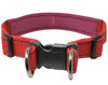 Soft Neoprene Padded Adjustable Reflective 1" Wide 2 Rings Design Dog Collar Red 3 Sizes