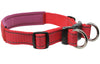 Soft Neoprene Padded Adjustable Reflective 1" Wide 2 Rings Design Dog Collar Red 3 Sizes