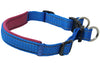 Soft Neoprene Padded Adjustable Reflective 1" Wide 2 Rings Design Dog Collar Blue 3 Sizes