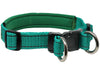 Soft Neoprene Padded Adjustable Reflective 1" Wide 2 Rings Design Dog Collar Green 3 Sizes