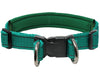 Soft Neoprene Padded Adjustable Reflective 1" Wide 2 Rings Design Dog Collar Green 3 Sizes