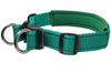 Soft Neoprene Padded Adjustable Reflective 1" Wide 2 Rings Design Dog Collar Green 3 Sizes