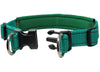 Soft Neoprene Padded Adjustable Reflective 1" Wide 2 Rings Design Dog Collar Green 3 Sizes