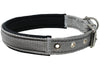 Soft Neoprene Padded Adjustable Reflective 1" Wide Classic Dog Collar Grey 3 Sizes