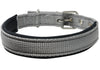 Soft Neoprene Padded Adjustable Reflective 1" Wide Classic Dog Collar Grey 3 Sizes