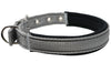 Soft Neoprene Padded Adjustable Reflective 1" Wide Classic Dog Collar Grey 3 Sizes