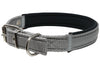 Soft Neoprene Padded Adjustable Reflective 1" Wide Classic Dog Collar Grey 3 Sizes