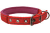 Soft Neoprene Padded Adjustable Reflective 1" Wide Classic Dog Collar Red 3 Sizes