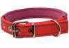 Soft Neoprene Padded Adjustable Reflective 1" Wide Classic Dog Collar Red 3 Sizes