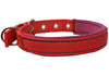 Soft Neoprene Padded Adjustable Reflective 1" Wide Classic Dog Collar Red 3 Sizes