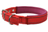 Soft Neoprene Padded Adjustable Reflective 1" Wide Classic Dog Collar Red 3 Sizes