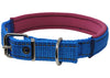 Soft Neoprene Padded Adjustable Reflective 1" Wide Classic Dog Collar Blue 3 Sizes