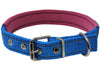 Soft Neoprene Padded Adjustable Reflective 1" Wide Classic Dog Collar Blue 3 Sizes