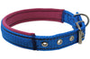 Soft Neoprene Padded Adjustable Reflective 1" Wide Classic Dog Collar Blue 3 Sizes