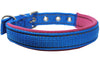 Soft Neoprene Padded Adjustable Reflective 1" Wide Classic Dog Collar Blue 3 Sizes