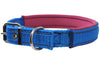 Soft Neoprene Padded Adjustable Reflective 1" Wide Classic Dog Collar Blue 3 Sizes