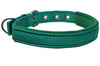 Soft Neoprene Padded Adjustable Reflective 1" Wide Classic Dog Collar Green 3 Sizes