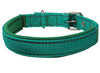 Soft Neoprene Padded Adjustable Reflective 1" Wide Classic Dog Collar Green 3 Sizes