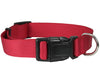 Classic Strong Solid Red Color Adjustable Quick Release Nylon Dog Collar Available in 3 sizes