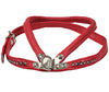 PU Leather Dog Harness with Rhinestones Medium. 15"-17" Chest Circumference