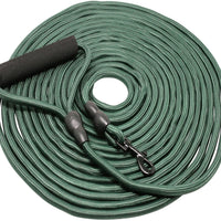 Braided Nylon Rope Tracking Dog Leash, Green 30-Feet 3/8" Diameter Training Lead Medium