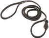 Genuine Rolled Leather Slip Dog Leash and Adjustable Choke Collar British Style Lead 6ft Long Brown