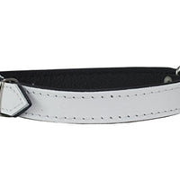 Real Leather Soft Leather Padded Dog Collar White/Black