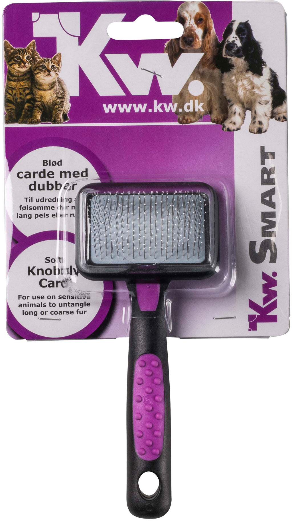 KW SMART Extra Long Soft Grooming Slicker Brush for Dogs and Cats