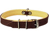 Real Leather Soft Leather Padded Dog Collar Brown/Beige