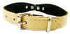 Beige Genuine leather Designer Dog Collar 14.5"x1" with Studs, Daisy, and Rhinestone