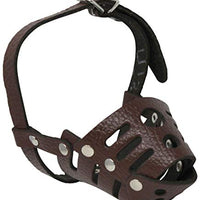 Real Leather Dog Cage Basket Muzzle Small Breeds (Circumf.5.5"; Snout 2")