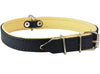 Real Leather Soft Leather Padded Dog Collar Black/Beige