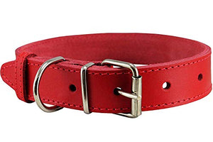 High Quality Genuine Leather Dog Collar 7 Colors (19"-22.5" Neck; 1.5 Wide)
