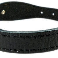 Black Genuine leather Designer Dog Collar 14.5"x1" with Studs, Daisy, and Rhinestone