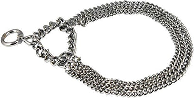 Triple Chain Martingale Dog Collar 2.5mm Link Chrome 4 sizes
