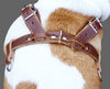 Genuine Brown Leather Dog Pulling Walking Harness Large. 30"-34" Chest 1" Wide Straps, Padded