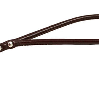 Round Genuine Rolled Handle Leather Dog Short Leash 12" Long 3/8" Wide Brown for Medium Breeds