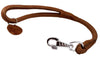 Brown Round Genuine Rolled Leather Dog Short Leash 20" Long 5/8" Wide Lead for Large Breeds