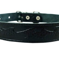 Tooled Leather Dog Collar. 5/8" Wide. Fits 10.5"-13.5" Neck, Poodle, Spaniel, Puppies