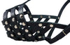 Secure Leather Mesh Dog Basket Dog Muzzle #11 Black (Circumference 12", Snout Length 3.5")