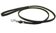 4' Genuine Leather Classic Dog Leash Black 3/8 Wide For Small Breeds and Puppies
