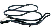 Slip Leash in Black Genuine Leather Lead and Collar system, Total 6' (Leash itself 54" Long)