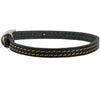 Genuine Leather Dog Collar 8"-9.5" Neck for Smallest Breeds and Young Puppies Black