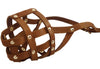 Genuine Leather Dog Basket Muzzle #105 Brown - Pit Bull, AmStaff (Circumf 12", Snout Length 3.5")