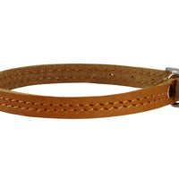 Genuine Leather Dog Collar 8"-9.5" Neck for Smallest Breeds and Young Puppies Tan