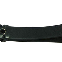Black Leather Braided Dog Traffic Leash Short 15" Long